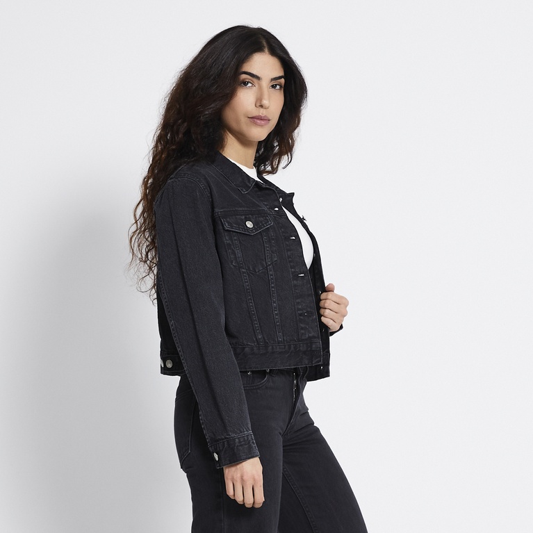 Cropped denim jacket "Own" Black Used